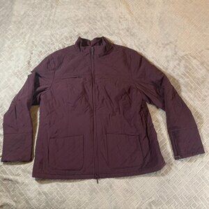 Chicos Zenergy Jacket Womens XL Burgundy Purple Mock Neck Quilted Lightweight